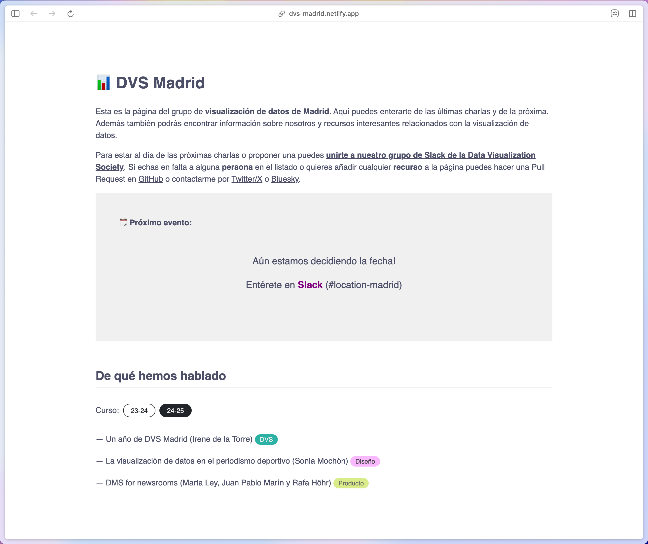Web DVS Madrid