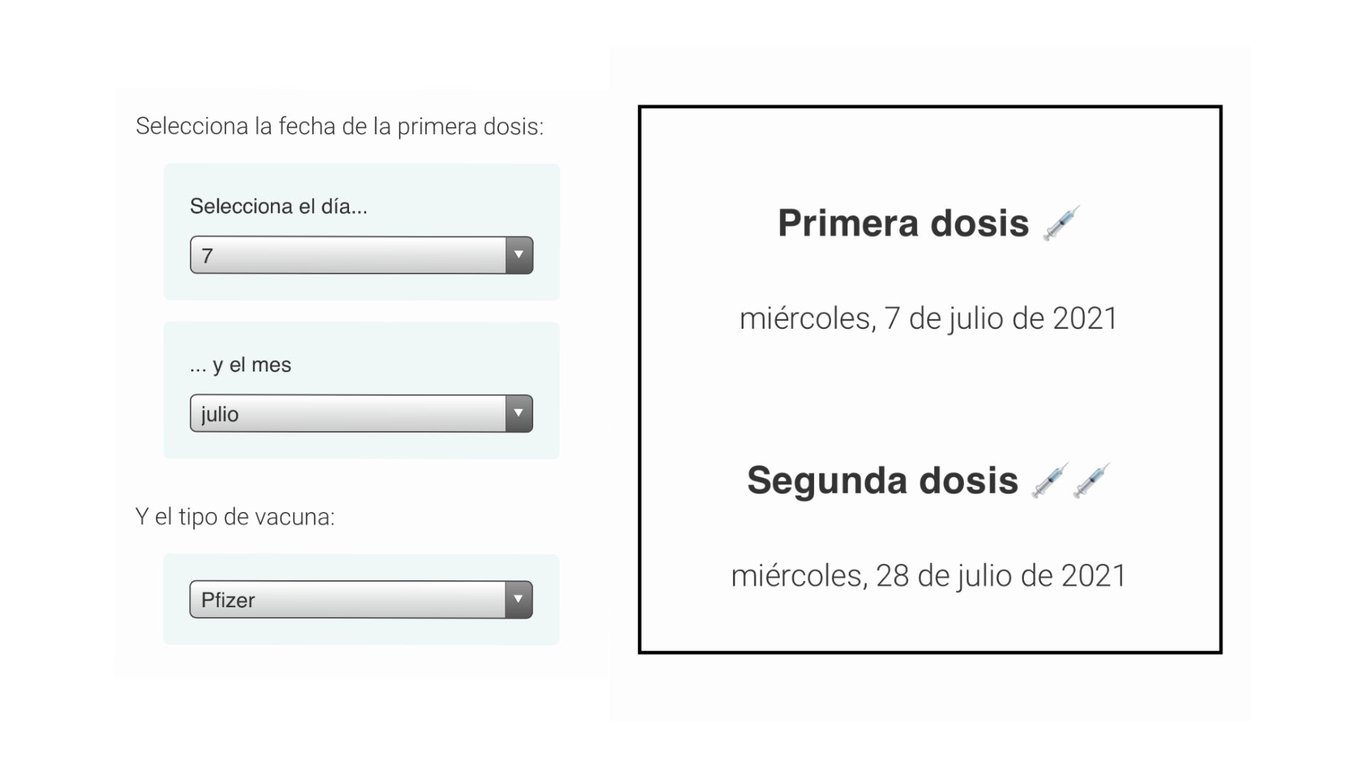 ¿Cuándo te toca la segunda dosis?