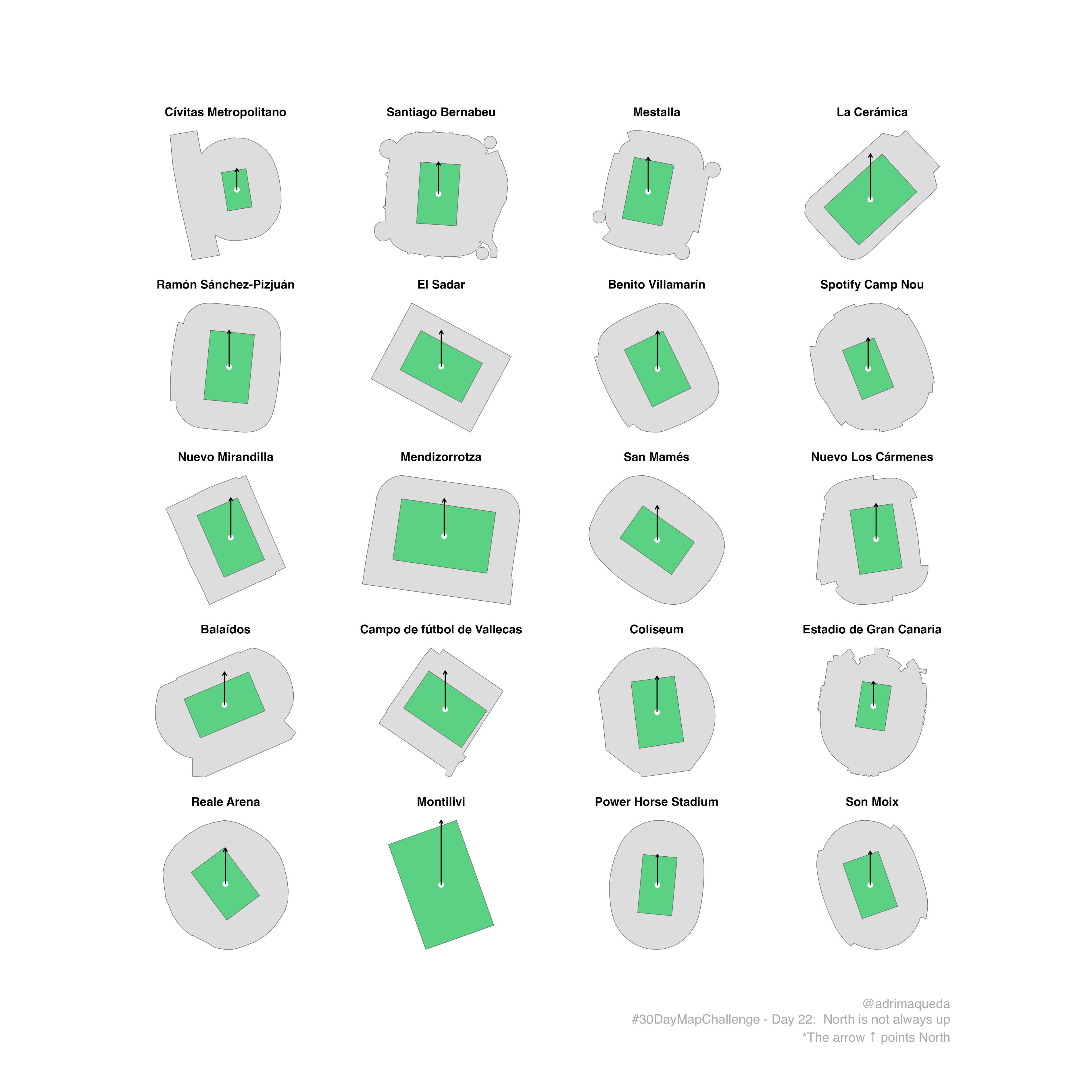Location of La Liga stadiums
